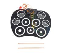Kit de Tambor Electrónico, Kit de Batería Eléctrica de 9 Tambores, Alfombra de Práctica de Tambor Electrónica de Tambor Portátil con Rodaje de Pedal, Tambor Eléctrico Recargable