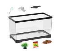 Kit de tanque de tortuga, acuario de drenaje inferior, terrario de hábitat de tortuga, ideal para tortuga, 11.4 x 6.9 x 7.1 pulgadas, cangrejos ermitaños, peces, anfibios, serpientes, gecos