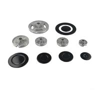 Kit de tapa de horno de gas de metal compatible con estufas de gas SABAF, cabezales de quemador de aleación de zinc con cubiertas de llama de corona y difusores en varios tamaños (cóncavo)