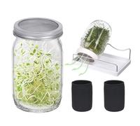 Kit de tapas de jarra de brote de semillas - Cubiertas de pantalla de 2pcs del sprouter para frascos de albañil de 950 ml | Top de malla de acero inoxidable para brócoli orgánico, frijoles, cultivo de