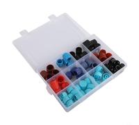 Kit de tapas de núcleo de válvula lateral alto y bajo de 77 piezas para R134a R12, para cubiertas antipolvo de puerto de servicio con junta tórica para aire acondicionado de vehículo
