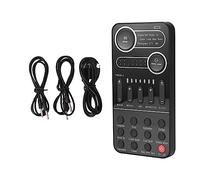 Kit de tarjeta de sonido, Cambiador de voz Mini juego de tarjeta de sonido portátil Multi efectos de voz tarjeta de sonido externa for teléfono PC transmisión en vivo(No Mic Earphone)