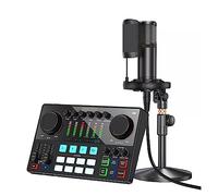 Kit de tarjeta de sonido, equipo de podcast, tarjeta de sonido de estudio con micrófono de condensador XLR para grabación de transmisión, configuración de estudio para grabar música