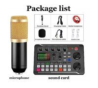 Kit de tarjeta de sonido, Kit de micrófono de transmisión con mezclador de audio (opcional) y micrófono de condensador, conjunto de micrófono for podcast, transmisión en vivo, podcast(Sound Card and M