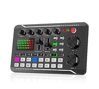 Kit de tarjeta de sonido, Kit de tarjeta de sonido de micrófono Podcast, micrófono condensador de estudio profesional y mezclador de sonido en vivo F998(Only Sound Card)