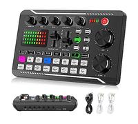Kit de tarjeta de sonido Mezclador de interfaz de audio para DJ profesional Estudio de producción de podcasts todo en uno portátil con micrófono para configuración de estudio (Only Sound Card )