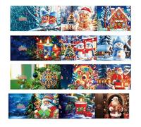 Kit de tarjetas de felicitación con pintura sobre 5D, tarjetas postales de arte en - Tarjetas de Navidad con elementos navideños, kits de tarjetas de agradecimiento y pintura prácticos