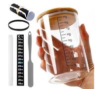 Kit De Tarro De Masa Madre De 900 Ml/30 Oz Sauerteig Starter Set Sauerteig Glas Kit De Iniciación De Masa Madre Con Raspador Tira De Termómetro Marcador Y Etiquetas Suministros Para Hornear Pan De