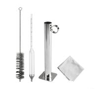 Kit de taza de prueba de hidrómetro de jarabe para una medición precisa de la densidad del jarabe con taza de acero inoxidable y juego de cepillo de limpieza para fabricantes de jarabe (A)