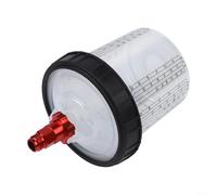 Kit de taza mezcladora de pintura desechable de 600 ml con tapas y filtros para aerosol, pintura automotriz, mezcla de resina y laca, sistema de almacenamiento sellado, paquete de 10, color blanco