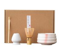 Kit de té Matcha - juego de té seguro natural, juego de té japonés práctico | 1 Ceramic Stand 1 Delicate Ceramic Bowl 1stirrer 1 Tea Spoon LeadFree Natural Tea Experience para los ent