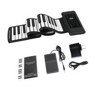 Kit De Teclado De Piano Piano Electrónico Portátil De 88 Teclas Con USB Teclado Flexible ABS De Silicona Suave Piano Digital Enrollable Con Pedal De Sostenido De Bocina(88 Black)