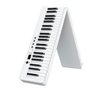 Kit De Teclado De Piano Piano Portátil De 88 Teclas Piano Electrónico Plegable Enrollado A Mano Y Engrosado Versión En Inglés(White)