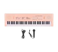 Kit De Teclado De Piano Teclado Electrónico De 61 Teclas, Instrumento Musical De Piano Con Micrófono Modo De Alimentación Dual Teclado De Piano Musical 6 Canciones(Pink)