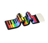 Kit De Teclado De Piano Teclado Electrónico Portátil De 49 Teclas De Arco Iris Enrollado A Mano Hecho De Caucho De Silicona Para Transportarlo Fácilmente