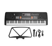 Kit de Teclado Eléctrico Recargable de 61 Teclas Piano Portátil para Niños 16 Tonos 10 Ritmos Altavoces Estéreo Duales Conectividad USB para Principiantes