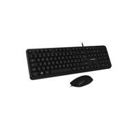 VulTech KM-811 - Kit de Teclado y ratón USB, silencioso, diseño QWERTY Italiano, diseño Compacto, Bloque Digital, 12 Teclas Multimedia, protección de líquidos, PC/Ordenador portátil, Windows/Mac