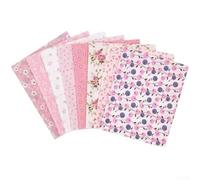 Kit de tela de sarga de algodón, 8 piezas, material impreso para hacer manteles de retazos hechos a mano y hacer cojines (50 x 50 cm)