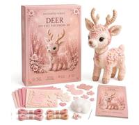 kit de tela para acolchar diy Colección de patchwork DIY Pink Forest Friends(34-Blush Reindeer)