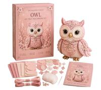 kit de tela para acolchar diy Colección de patchwork DIY Pink Forest Friends(41-Blush Owl)