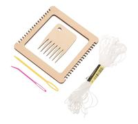 Kit de Telar de Madera para Principiantes, Manualidades Portátiles | Tablero de Color Caqui, Bordes Suaves y Lijados, Incluye Agujas y Marco, para Clases y Tapices Color Aleatorio