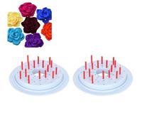 Kit de telar de tejido de flores, forma de fabricante de flores de forma ajustable de 2 piezas juego de herramientas con aguja para manualidades