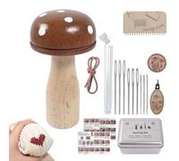 Kit de telar para retoques - Maletín de costura para manualidades, instrucciones de bordado a mano, diseño de restauración visible, hardware de apoyo para fijación textil, suministros de hobby, beige