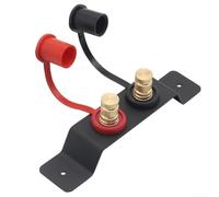 Kit de terminal de batería remoto para poste con soporte de montaje de tira, juego de reubicación de batería de latón RV de 250 A 12 V, IP67 impermeable para coches, camiones, barcos, rojo y negro