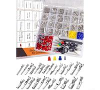 Kit de terminales de cable eléctrico de coche de 660 piezas, juego de conectores de pines de 1 a 6,3 mm con herramientas de extracción para reparación de arnés de cableado automotriz