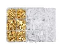 Kit de terminales de crimpado eléctrico de pala con conector de cable aislado macho y hembra de 2,8/6,3 mm(135PCS Gold)