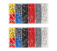 Kit de terminales de virolas de alambre, 2 juegos de 1800 piezas, herramienta de conectores de virola, 0,5-6 Mm², AWG 22-10, juego de fundas de conector de terminales para conexión de cable