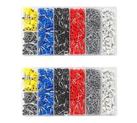 Kit de terminales de virolas de alambre, 2 juegos de 1900 piezas, herramienta de conectores de virola, 0,5-6 Mm², AWG 22-10, juego de fundas de conector de terminales para conexión de cable