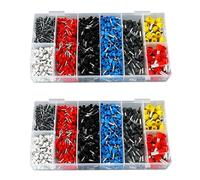 Kit de terminales de virolas de alambre, 2 juegos de 800 piezas, herramienta de conectores de virola, 0,5-6 mm², AWG 22-10, juego de fundas de conector de terminales para conexión de cable
