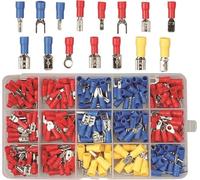 Kit de terminales eléctricos surtidos, 280 unidades, conectores aislados de horquilla, ojal, pala anillo, con maletín organizador