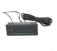 Kit de termómetro de coche 3 en 1 de 12 V, termómetro esencial para coche, termómetro de 12 V, voltímetro, reloj con pantalla digital LED (verde)