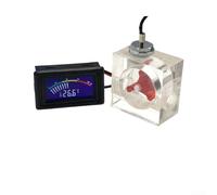 Kit de termómetro y medidor de flujo refrigerado por agua con pantalla LED, cable de sonda, conectores de púas y abrazaderas de tubería para un monitoreo eficaz de fluidos (puntero rojo)