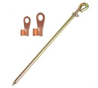 Kit de tierra con varilla de tierra de acero de cobre de 45 cm y cable de tierra aislado, terminales galvanizados 20 A/50 A con pinzas de cocodrilo para generador, valla solar y accesorios resistentes