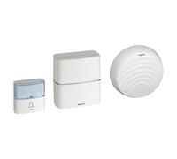 Kit de timbre de radio inalámbrico con doble serenidad con pilas, color blanco