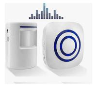 Kit de timbre eléctrico inalámbrico para puerta con 1 receptor y 1 sensor detector de movimiento PIR. Alarma de seguridad para visitant