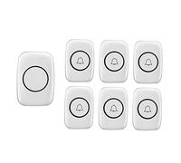 Kit de Timbre Inalámbrico IP44 Alcance 1000 Pies 6 Botones 1 Receptor 36 Timbres Multicolor(White)