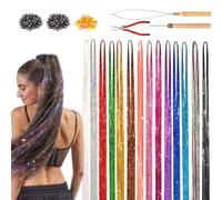 Kit de Tinsel para el cabello - Juego de hadas sturdy, con hilo brillante, acabado resistente al calor, fiestas temáticas | Multipurpose Outdoor Indoor Utility stylish high-performance functional