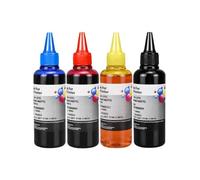 Kit de Tinta de Tinte Universal BK C M Y de 100ml Compatible con Cartuchos de Tanque de Impresora de inyección de Tinta Deskjet CISS(4 Color)