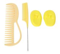 Kit de tinte para el cabello Peine para teñir el cabello Cubiertas para las orejas Herramientas de silicona lavables de dientes anchos ergonómicos para salón de belleza Uso doméstico Material ABS