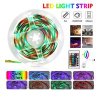 Kit de tira de luces LED de 5 m y 300 LED SMD3528, flexible, RGB, resistente al agua, para casa o coche,