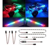 Kit de tiras de luz LED RC para coche RC, camión sobre orugas, avión, barco, Dron, ala fija, Traxxas TRX4, Axial SCX10, Color cambiable