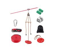 Kit de Tirolesa - DUOKU - 65 pies - Capacidad 500 lb - Instalación Rápida - Para Niños y Adultos