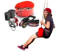 Kit de Tirolesa para niños - Kit de Slackline para jardín y Exterior - 19 Metros - Juego de obstáculos Ninja Warrior - Ninja Slider - Juguete al Aire Libre