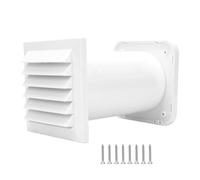 Kit de toma de aire de pared - blanco/plateado, juego de de desagüe a pared, toma de aire para casa, diámetro 4 pulgadas, material , 2 rejillas | baño, cocina