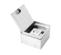 Kit de toma de piso, 16 A AC250 V, receptáculos de piso de acero inoxidable, toma de piso empotrada con enchufes dobles estándar de la UE, enchufes de piso para tomas de corriente