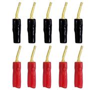 Kit de tornillo de enchufe masculino de plátano de cobre negro y rojo para conectores de aguja de altavoz de 10pcs 2mm